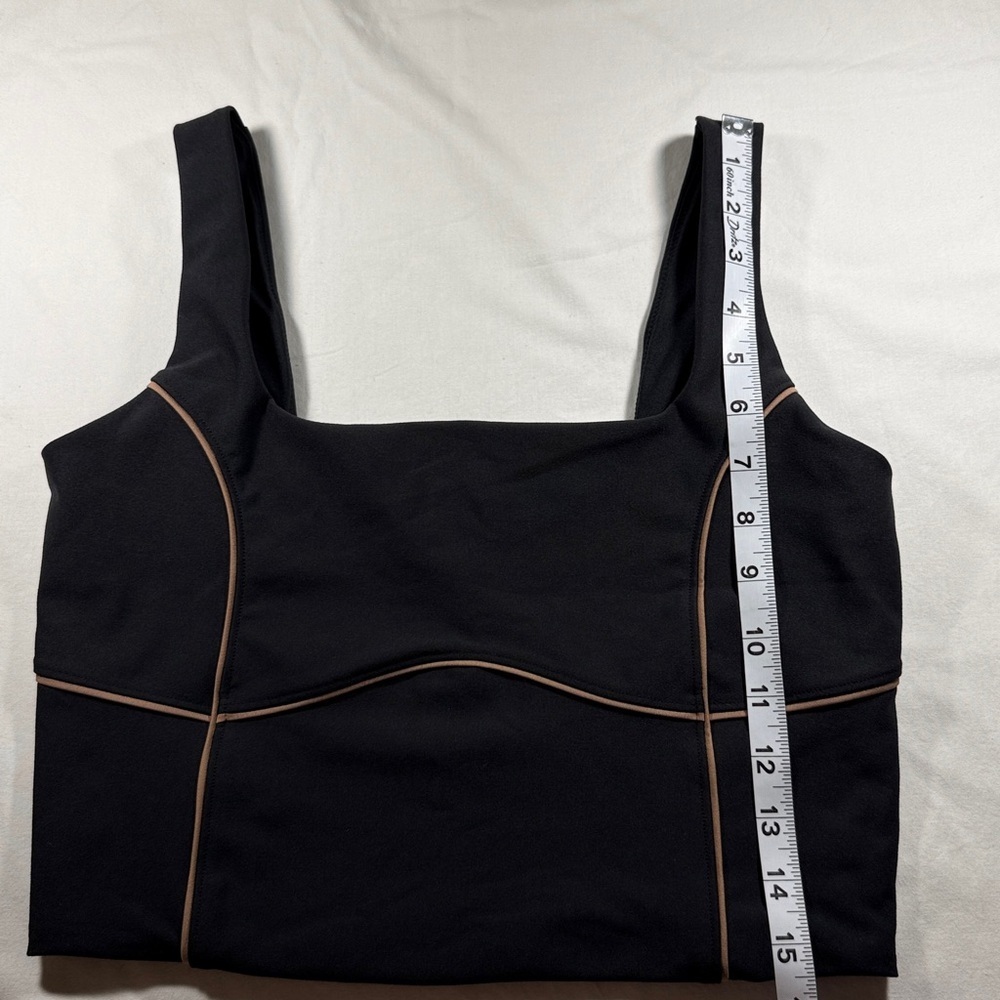 YPB Black Crop Top with Tan Accents - Picture 4 of 6
